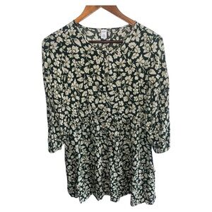 Old Navy Green Floral Long Sleeve Dress